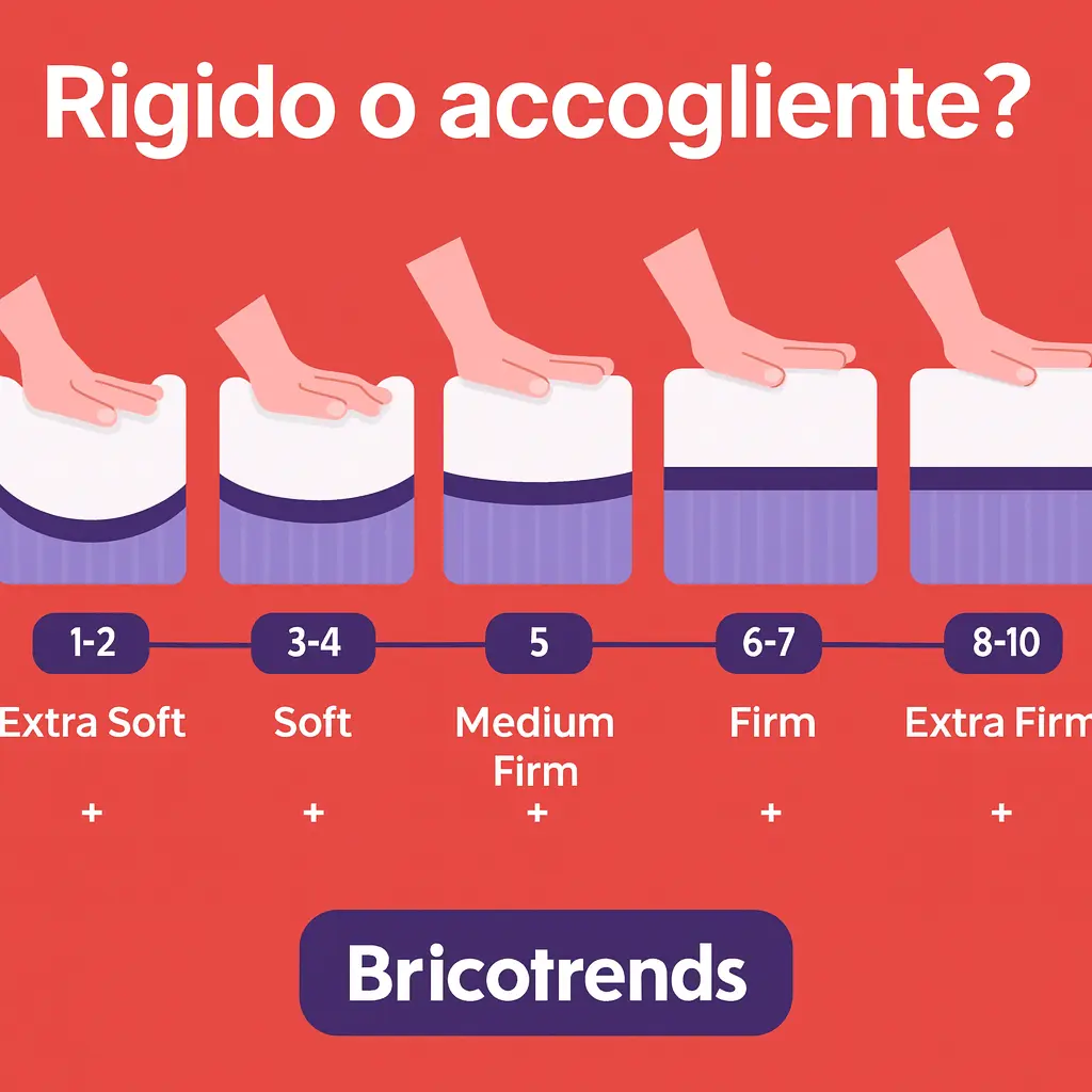 Rigidità materasso: guida definitiva per il comfort perfetto 1 infografica rigidità materassi